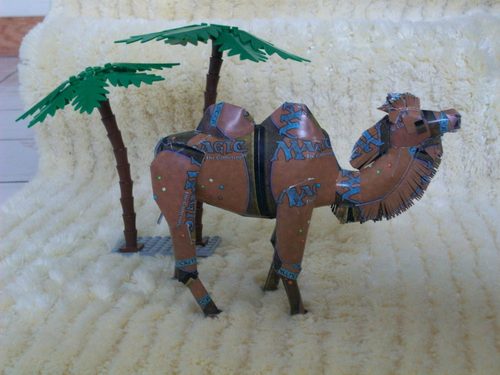 Diorama di un cammello nel deserto